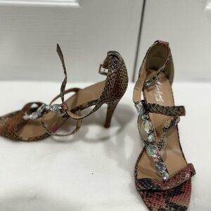 Elegant Snakeskin Strappy Heels